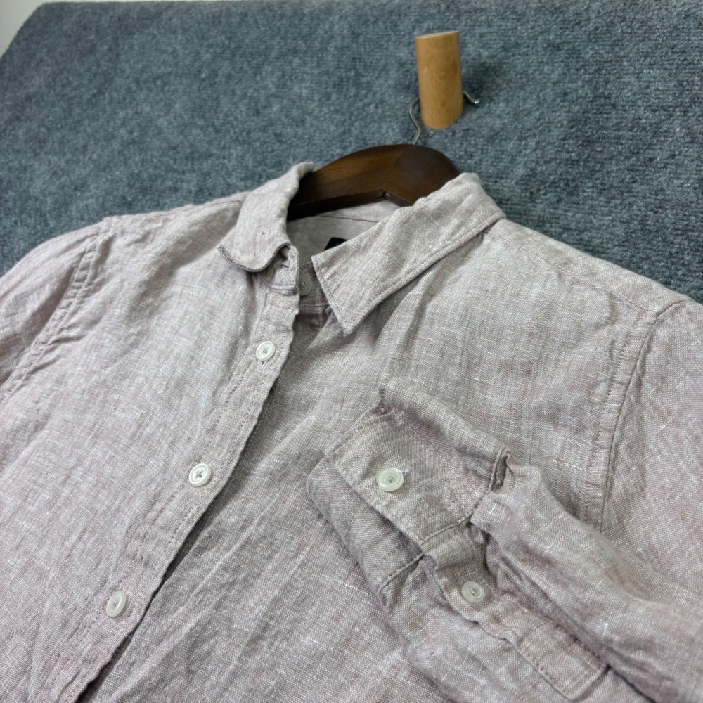 Quince Linen Button Down Shirt Womens Medium Mauve Long Sleeve Premium Flax Top